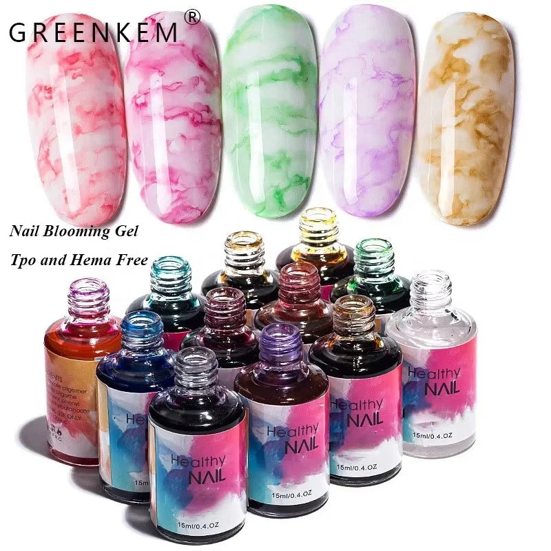 15ML Watercolor Ink Blooming Nail Polish Soak Off Marble Gradient Nail Art Gel Lacquer Smoke Halo Dye Ink Nail Gel Polish