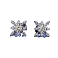 FZ-E-001 Moissanite Earrings Sterling Silver with 18k Gold Plating STUD Earrings Ready to Ship