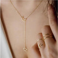 Fashion Moon and Star Necklace Clavicle Chain Short Neck Chain Factory Direct Wholesale