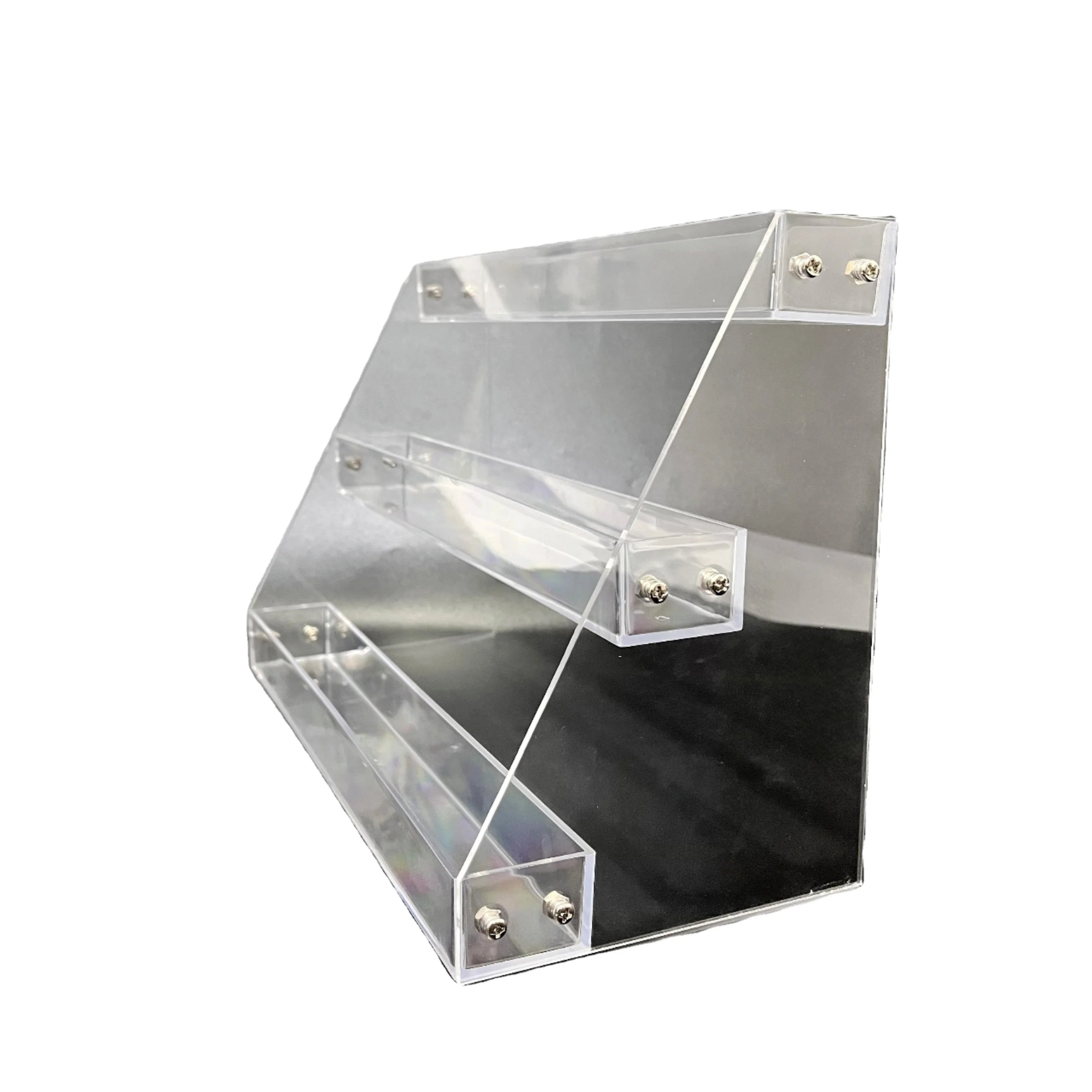 Modern Eco-Friendly Acrylic Display Stand 8.2\" X 5.4\" X 12.4\" Three Layers Height No Need for Hooks Decorative Box