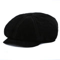Autumn Winter Leather Newsboy Hats Women Vintage Beret Suede Beret Newsboy Hat for Men
