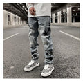 Custom Label Trousers for Men Drop Ship Boys Men Street Wear Stars Patch Stock Skinny Jeans Men