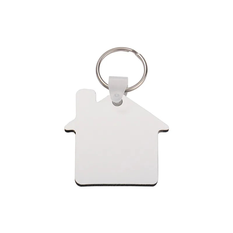 RubySub Wood MDF Wholesale House Shaped Keychain Sublimation House Keychain