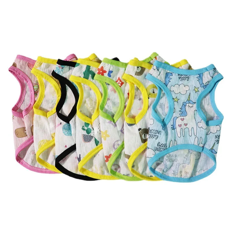 Maychan Cute Printing Lightweight Cool Dog Shirt Breathable Pet T-shirts Dog Summer Clothes