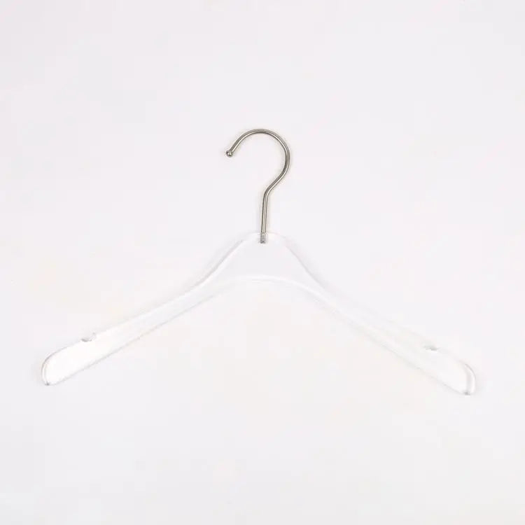 Custom Solid Chrome Coat Acrylic Hanger Transparent Wholesale Acrylic Hangers for Wardrobe Storage