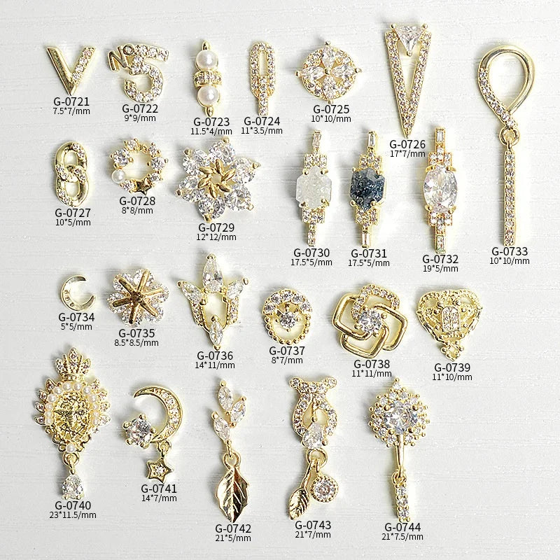 Shiny Big Diamond Micro Diamond Moon Pendant DIY Zircon Nail Art Charms Decoration Accessories