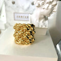 Janice Jewelry 2025 New Vintage England Saddle Ring 18ct Yellow Gold Keeper Ring 4/5 Rows Couples Ring