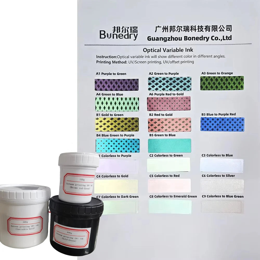 Optical Variable for Ink Model A4 Green to Blue Solvent Based Security Screen Printing Color-Changing Inks