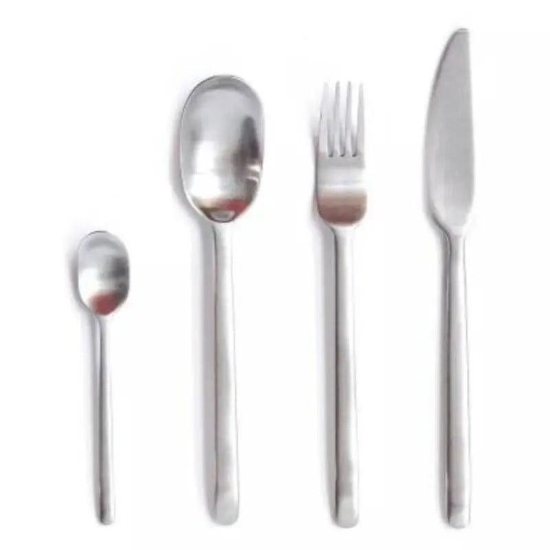 Vintage Silverware Knife Fork Spoon Matte Stainless Steel Cutlery Set Steak Knife Dessert Spoon Wedding Flatware Set