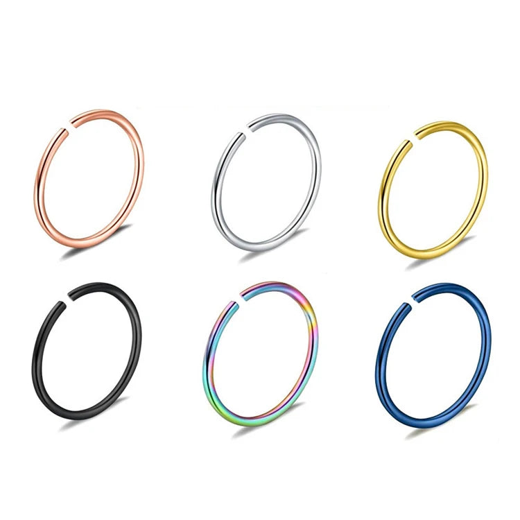 Cutting Effect End 316L Stainless Steel Small 20g Nose Ring Stud Hoop