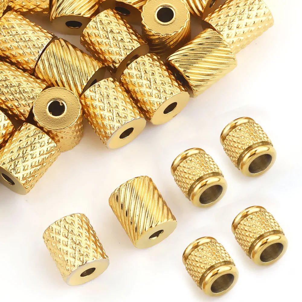 Jewelry Beads Manufacturer Customized Silver Engraved Stainless Steel Logo Cube Spacer Beads for Jewelry Making