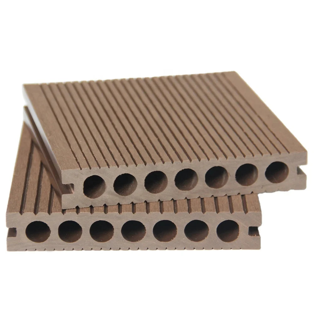 High Quality Modern Outdoor Weather Resistant Hollow Wood Plastic Composite Decking WPC Flooring Panel 146x24mm B