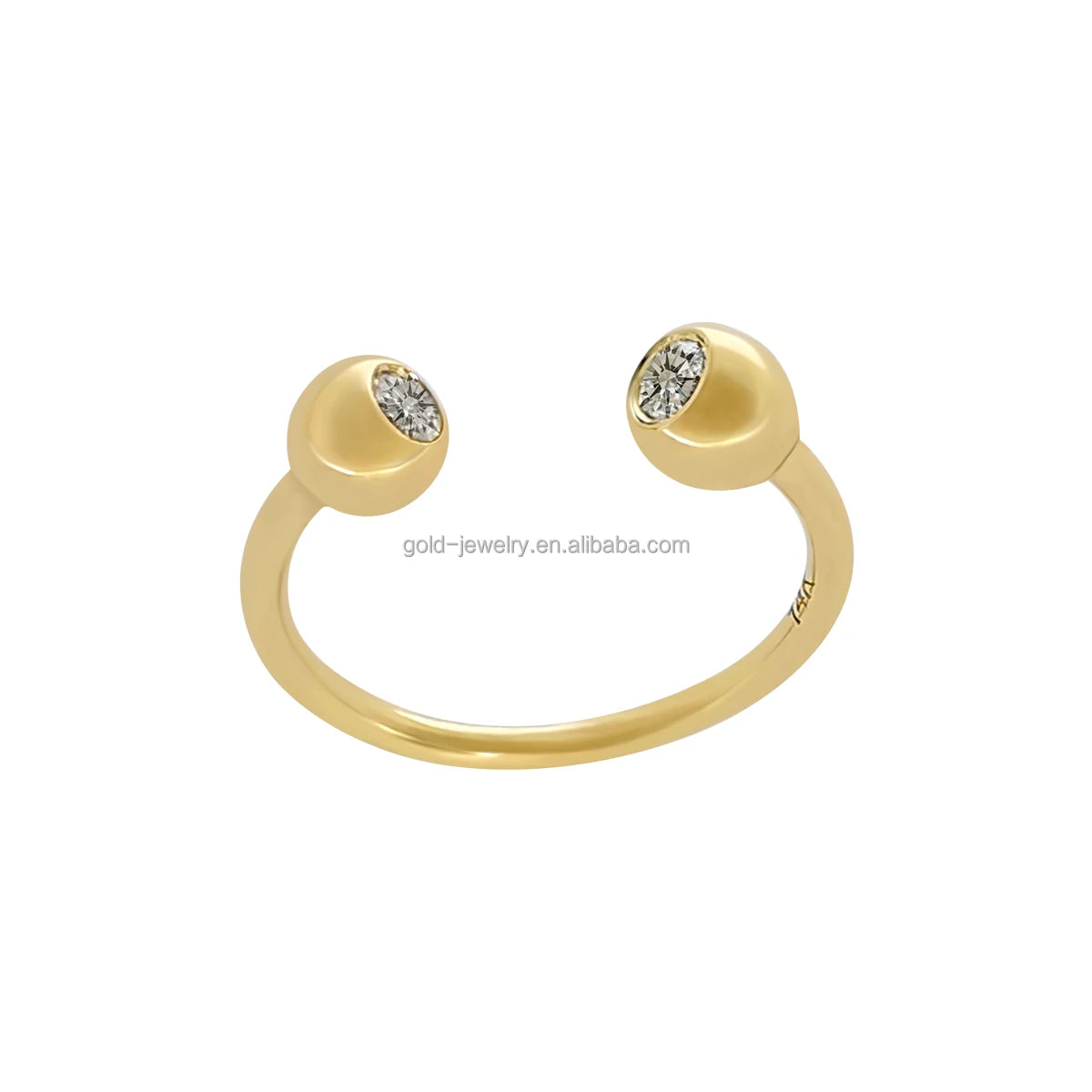 AU585 14k Pure Gold Jewelry Zircon Nose Rings Body Jewelry Solid Yellow Gold Fine Jewelry Wholesale