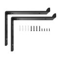 RHETECH Heavy-Duty Black Wall Hanging Clapboard Shelf Brackets Floating Straight Shelf Bracket with Triangle Structure