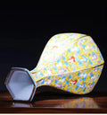 Factory Custom Art Design Porcelain Ceramic Dried Flower Floral Arrangement Yellow Vase for Centerpiece Table