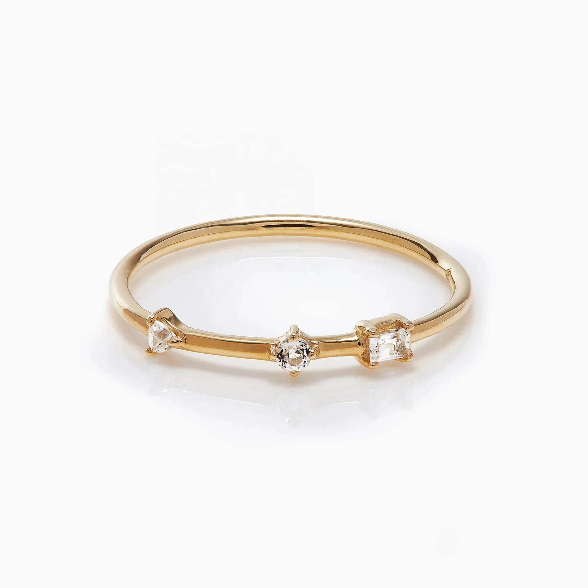 LOZRUNVE Prong Setting Multi Shape CZ Crystal Stackable Dainty Ring Sterling Silver 925