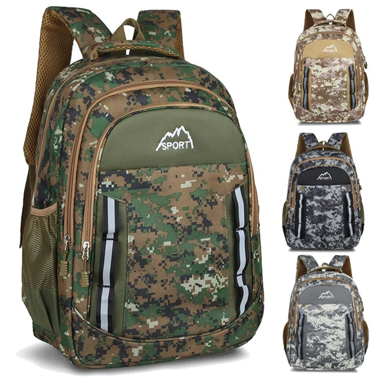 Hot Trend 2026 Wholesale Price High Stylish Coumaflage Black Color Men's School Bags for High School Students