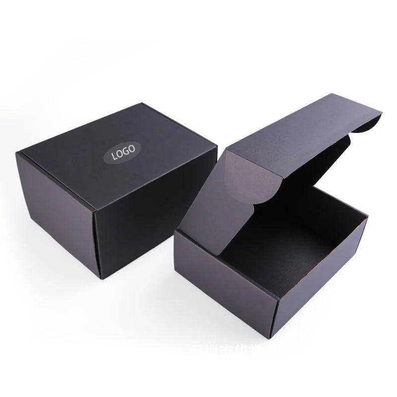 Factory Wholesale High Quality Black Paper Boxes Gift Packaging Box With Customized Logo Printed