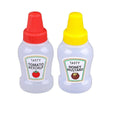 Portable Mini Size Salad Dressing Bottle Set Reusable Food Grade Safe Plastic Cute Flexible 2 Pieces Tomato Ketchup Bottles