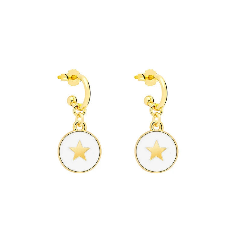 Fashion New Fashion Jewelry 925 Sterling Silver Moon Star Saturn Drop Enamel Earrings Sets Oil Dropping Diamond Hoop Earring Wom