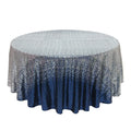 Silver With Navy Two Colors Gradient Effect Tablecloth for Wedding Party Event Decoration