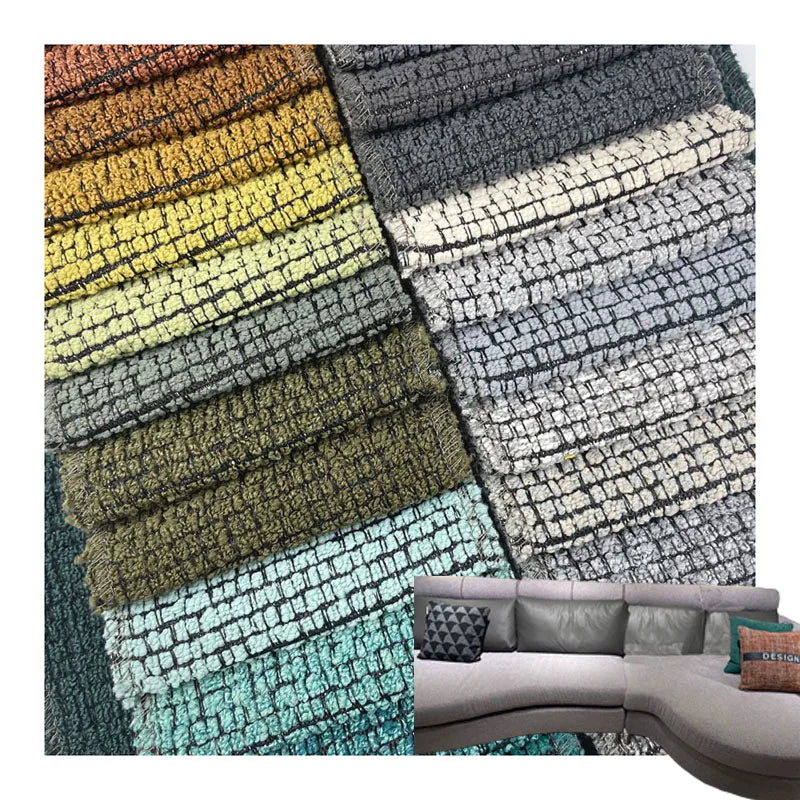 Hot Sale Printed Dot Weft Knit Polyester Cotton Chenille Heavyweight Abrasion-Resistant Sofa Upholstery Fabric Home Car Bag