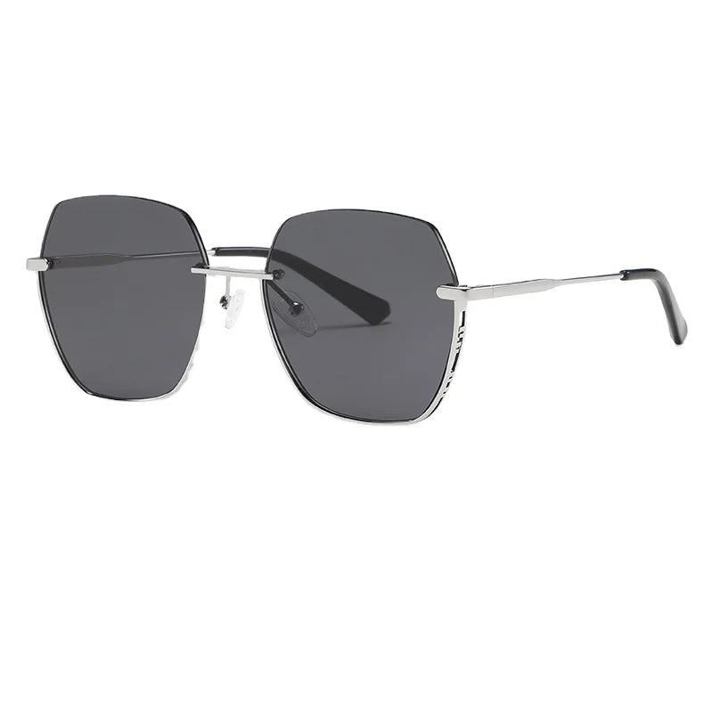 2024 New Metal Nylon Sunglasses with Large Frame UV400 Sunscreen Available in Blue White Pink
