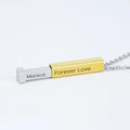 DIY Stainless Steel Telescopic Three-dimensional Cylindrical square Column Sleeve Pendant Hidden Pendants Necklace