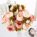 13 Branches European Vintage Artificial Peony Boquets Wedding Peony Bouquet Simulation Peony