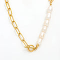 Joolim Jewelry 18K Pvd Gold Plated Real Natural Freshwater Pearl Necklace Tarnish Free Trendy Jewelry