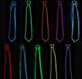 Rave LED Necktie Adjustable Glow Neon Party EL Light up Tie Novelty Costume Props