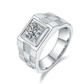 925 Sterling Silver Checkerboard Rhodium Plated Jewelry Solitaire Ring 1Carat Moissanite  Solitaireengagement Rings for Men