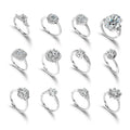 HOVANCI Silver Diamond Sample Engagement Heart Gemstone Zircon Finger Ring Customized Wedding Engagement Ring for Girls