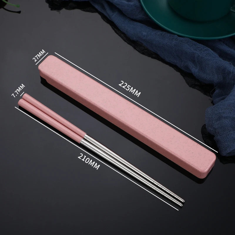 Portable Metal Chopsticks Reusable 304 Stainless Steel Chopsticks Set for Travel