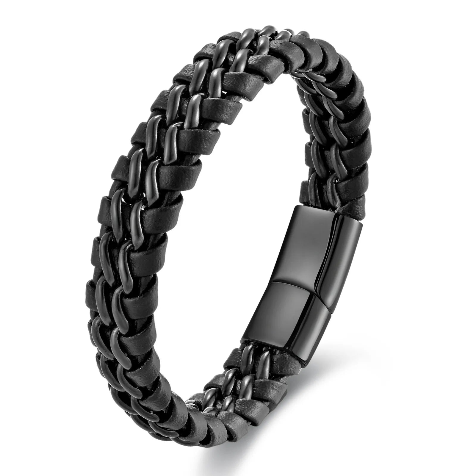 Top Selling Yunse OT-320 Trendy Handmade Stainless Steel Bangles Customized Men's Bracelet with Magnetic Clasp Silver Plated
