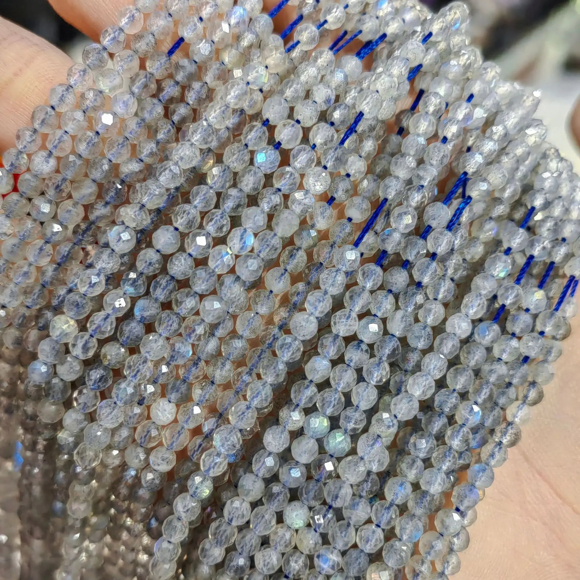 JC Factory Wholesale Natural Stone Natural Jade 2mm 3mm 4mm Natural Crystal Natural Stone Cut Faceted Loose Beads