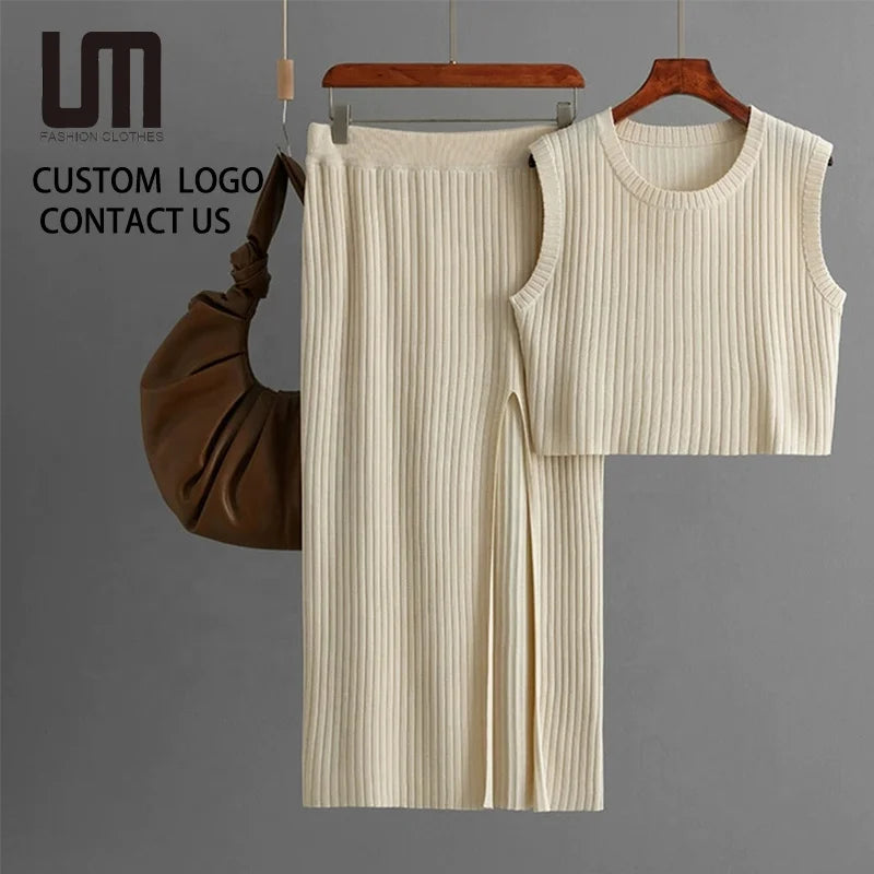 Liu Ming 2025 New Women's High Waist Pencil Skirt Set Skirt & Tank Top Ladies Office Casual Outfit Summer Fashion Clothing