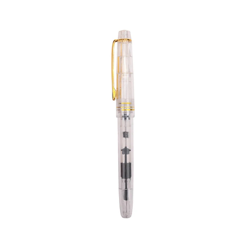 Transparent Different Nib Piston Filling Fountain Pen Fine Nib Gold Trim Marker Nib Calligraphy Soft Brush Pen Set