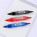 Customizable Waterproof Double Headed Oil Base Permanent Ink Fast Drying Permanent Marker Pen for Paper 3 Colors