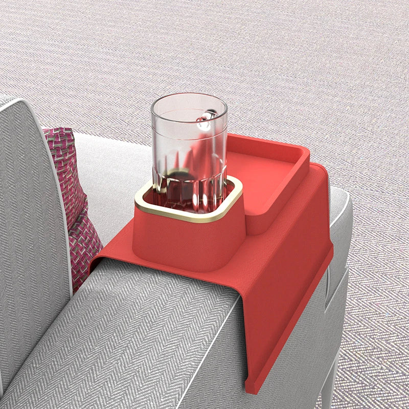 Silicone Couch Tray with Non-Slip Remote Holder Plastic Armrest Organizer for Sofa Armchair Storage