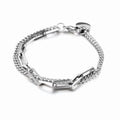 Ins Niche Design Unisex Fine Jewelry Fashion Bracelets Personality Hiphop Retro Stainless Steel Double Links Chain Bracelet