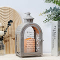 Vintage Retro Cemetery Memorial Candle Lantern Metal Wrought Iron Glass Storm Iron Wind Candle Lantern