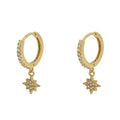 Milskye Light Luxury Fashion Jewelry 18k Gold Plated 925 Silver Cz starburst Charm Earrings