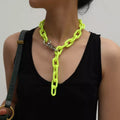 SHIXIN European Trendy Punk Exaggerated Color Acrylic Necklace Large Keychain Lariat Necklaces for Women Jewelry
