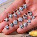Exquisite Fashion Copper Zirconia Stud Earrings for Women - Gift