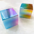 Wholesale Aura Angel Cube Shaped Crystal Polished Electroplate Selenite Healing Crystal Cube