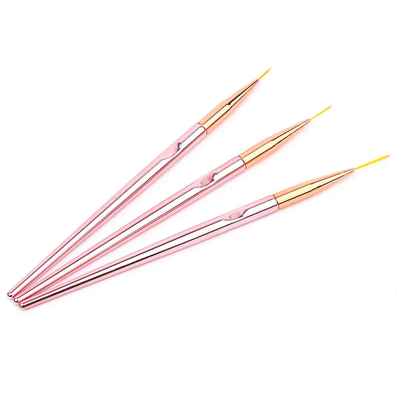 Best Quality 3pcs French Stripe Nail Art Pen Fine Liner Brush Set Nail Art Onestroke Painting Brush