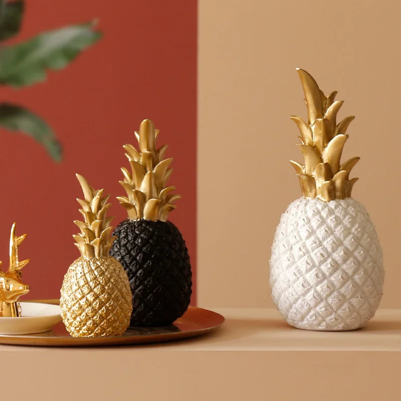 DREA Interior Desktop Gold Pineapple Luxury Resin Sculpture Home Decor Accessories for Living Room