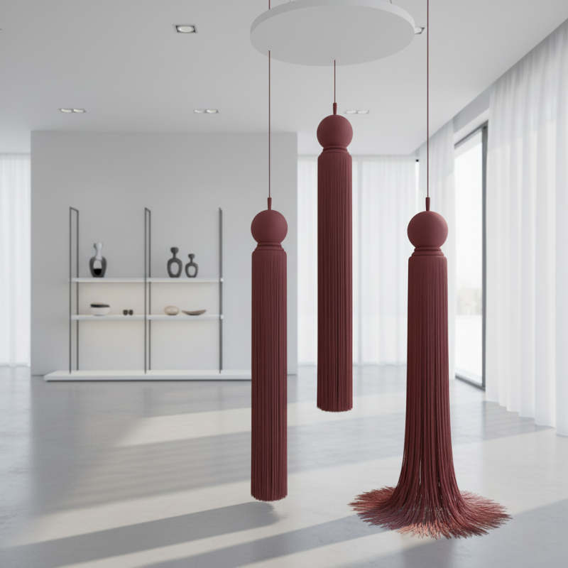 Handmade Macrame Long Tassel Hanging Boho Fiber Art Decorative Ceiling Decor for Home & Hotel