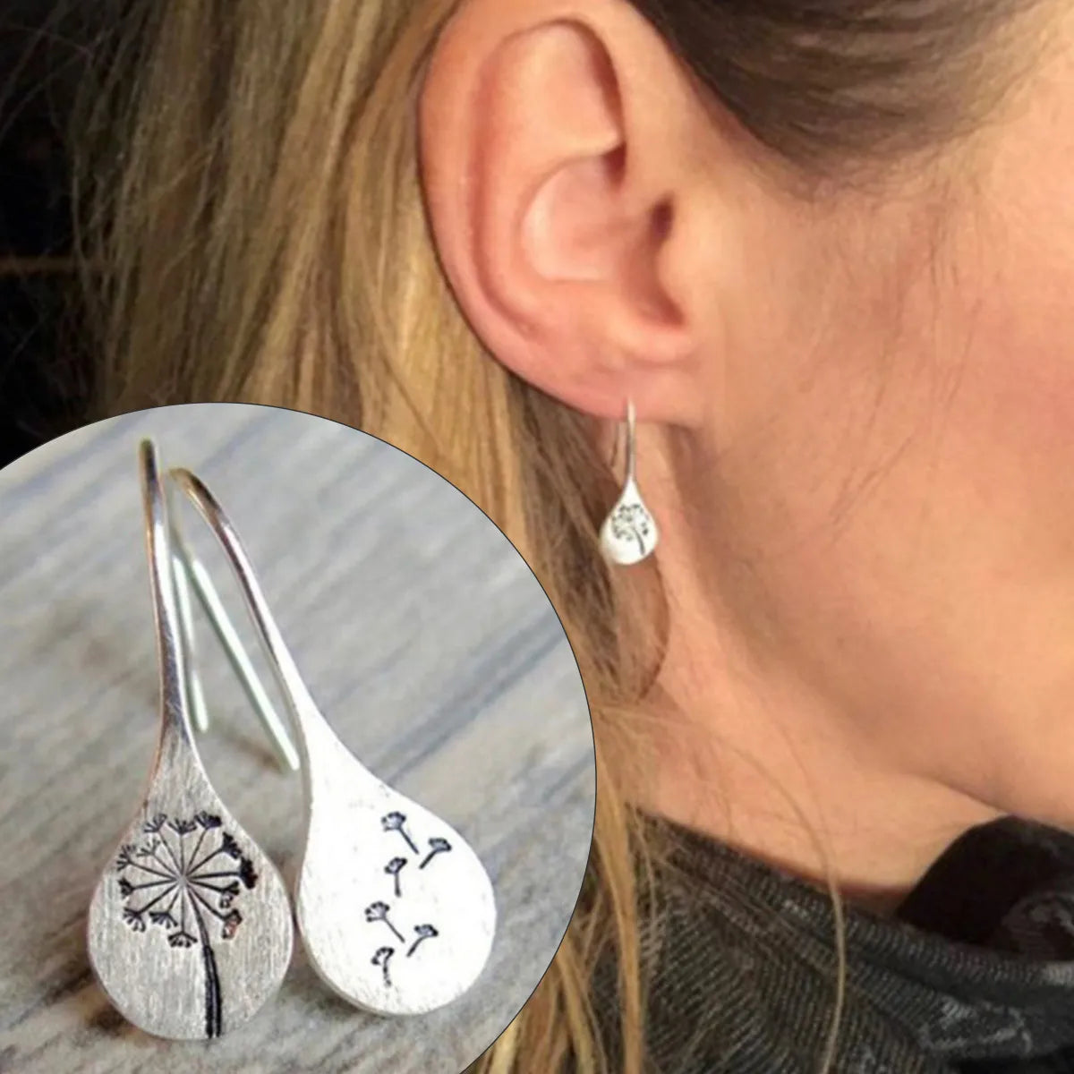 1 Pairs Vintage Dandelion Earrings Women Wedding Jewelry Statement Stud Earrings